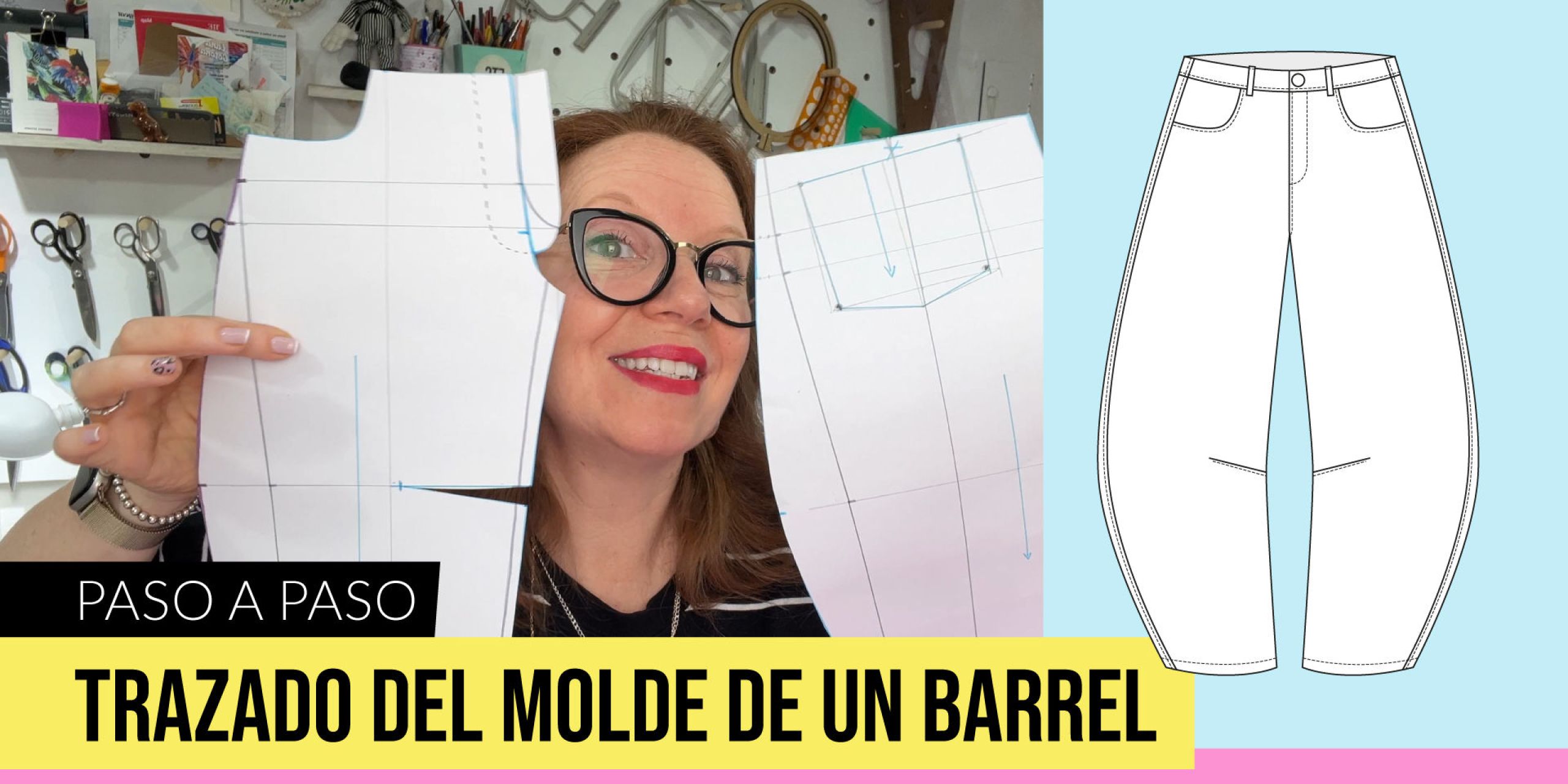 Cómo trazar el molde de un pantalón Barrel