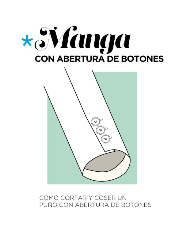 Manga con abertura de botones